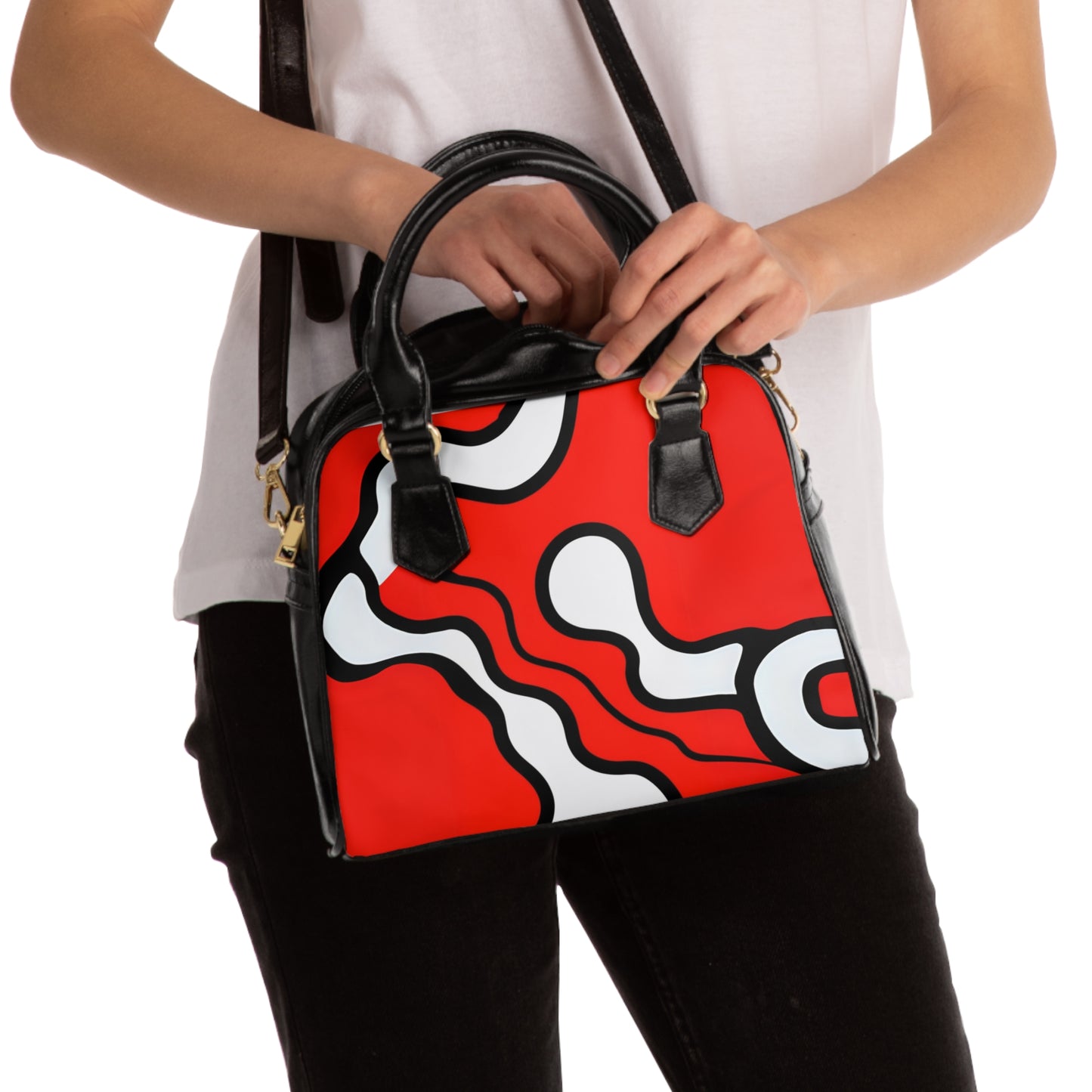 Stylish Abstract Shoulder Handbag