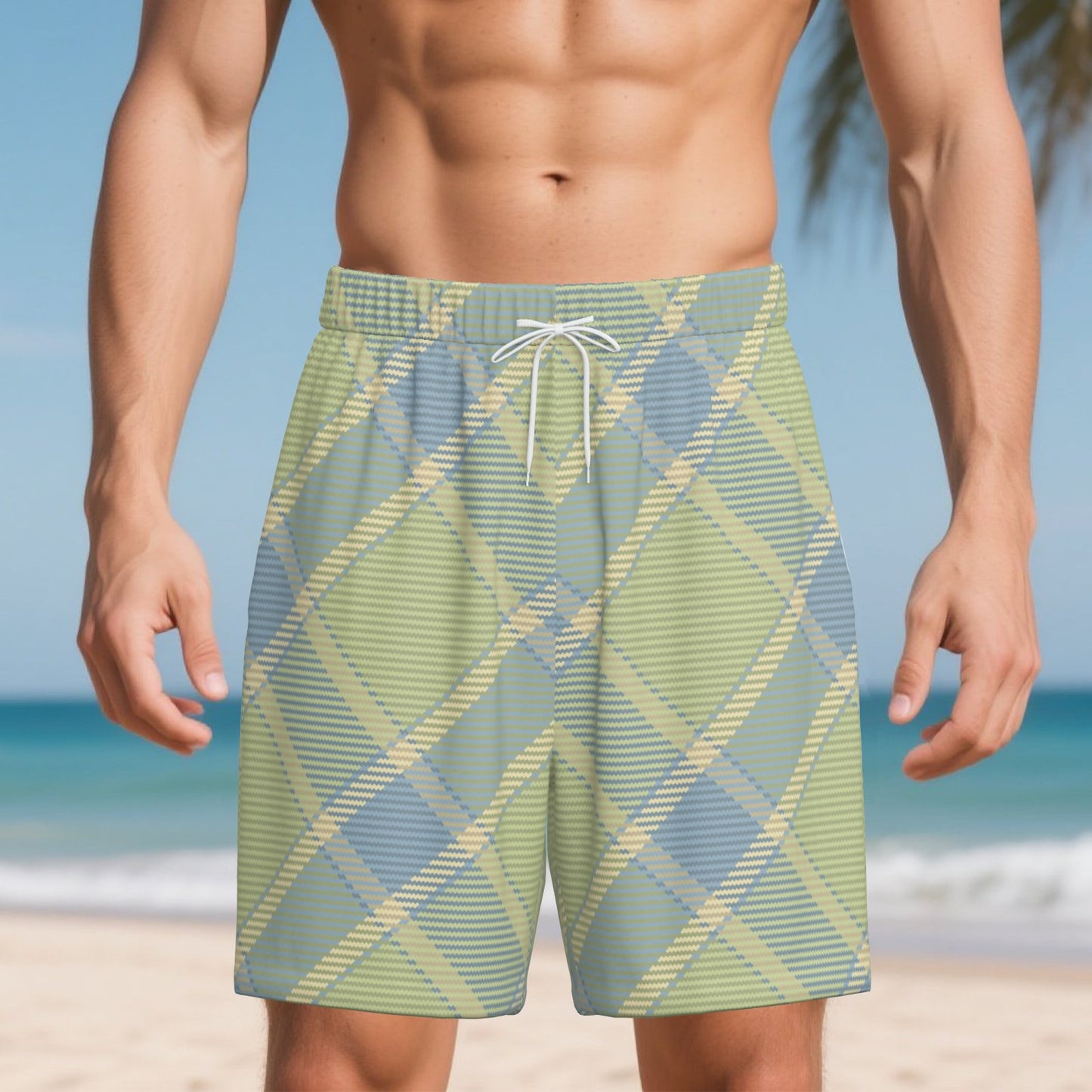 Men's Beach Shorts with Pocket Hole-Waterproof 4-Sided Bullet 120 GSM
