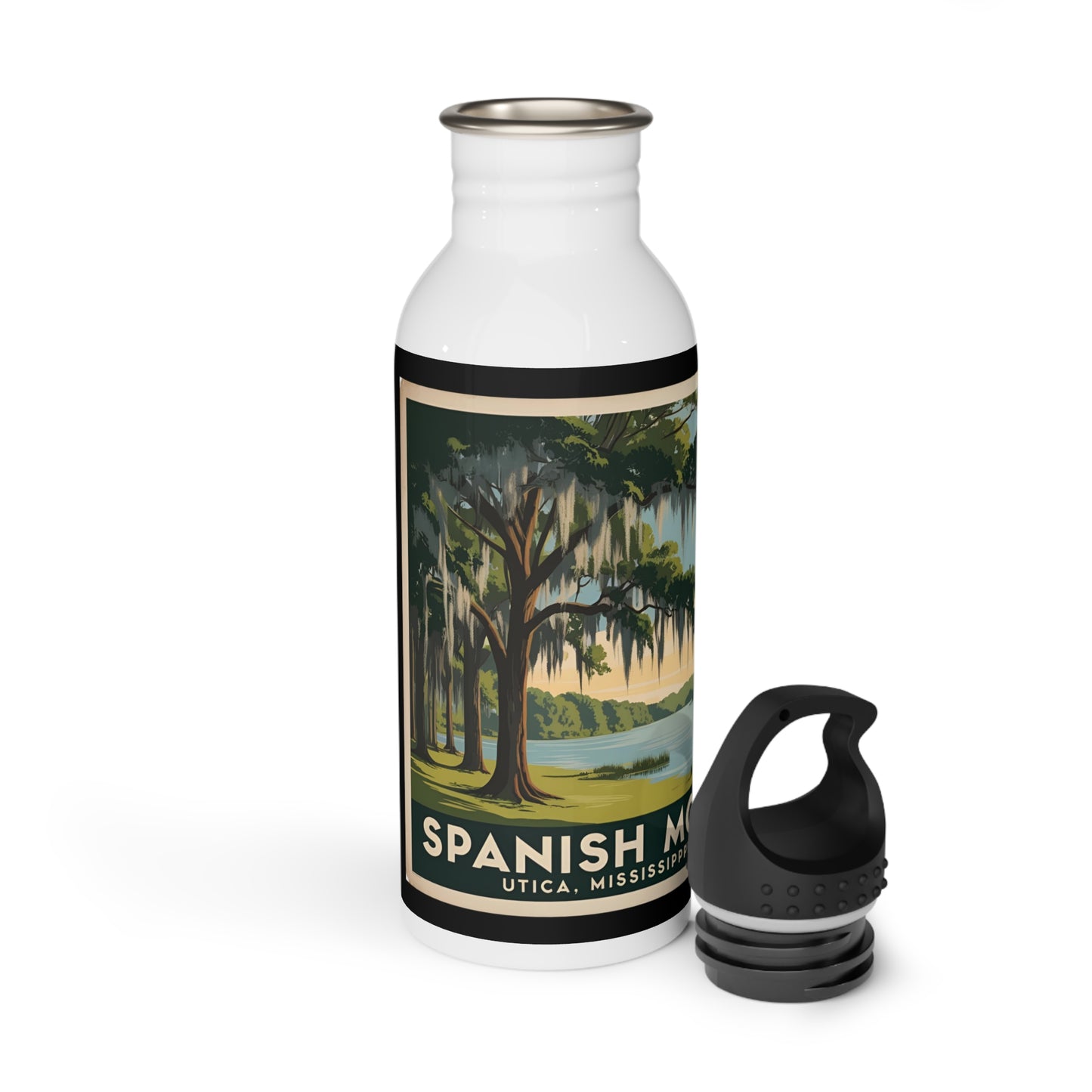 Vintage Style Stainless Steel Water Bottle - Spanish Moss