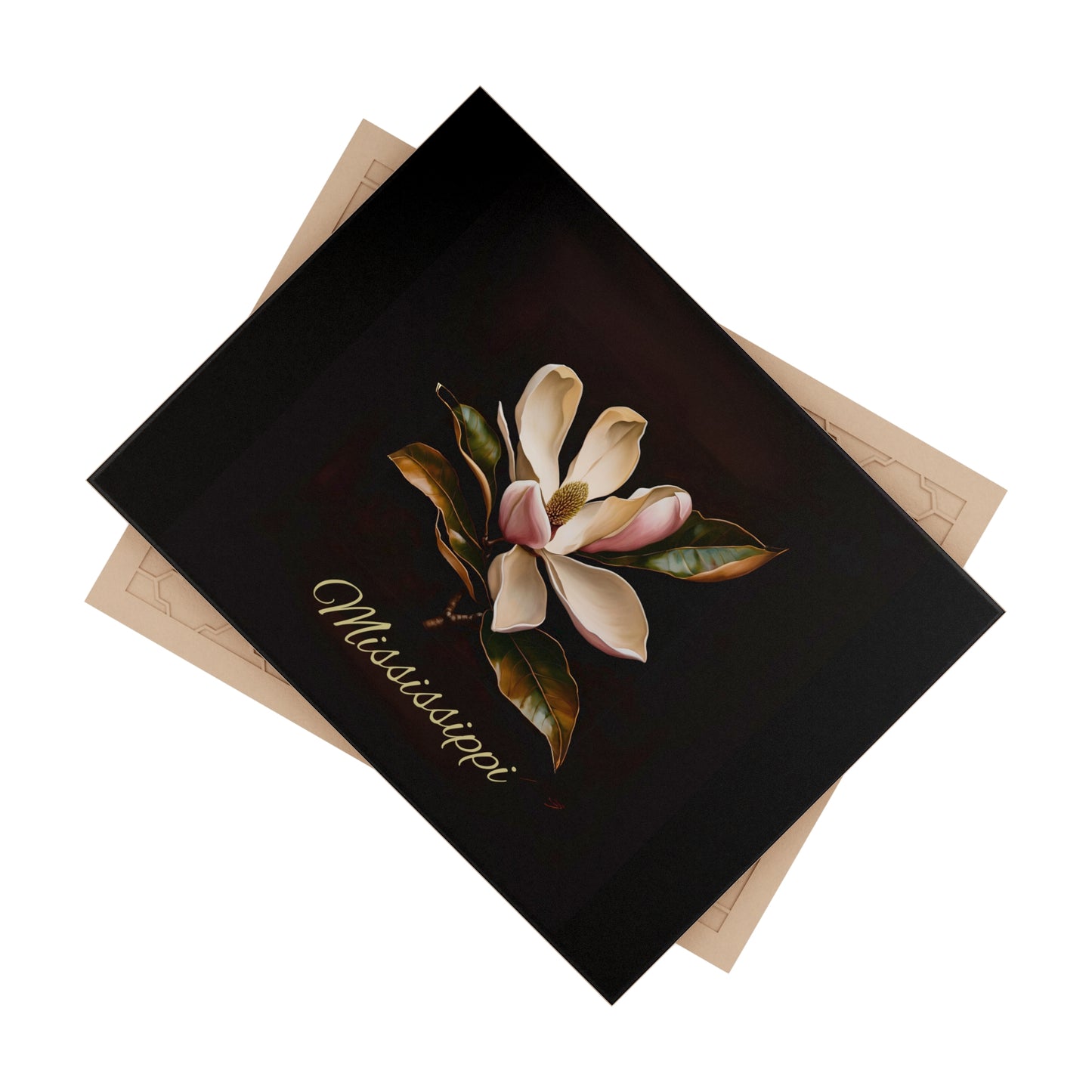 Elegant Magnolia Ceramic Photo Tile