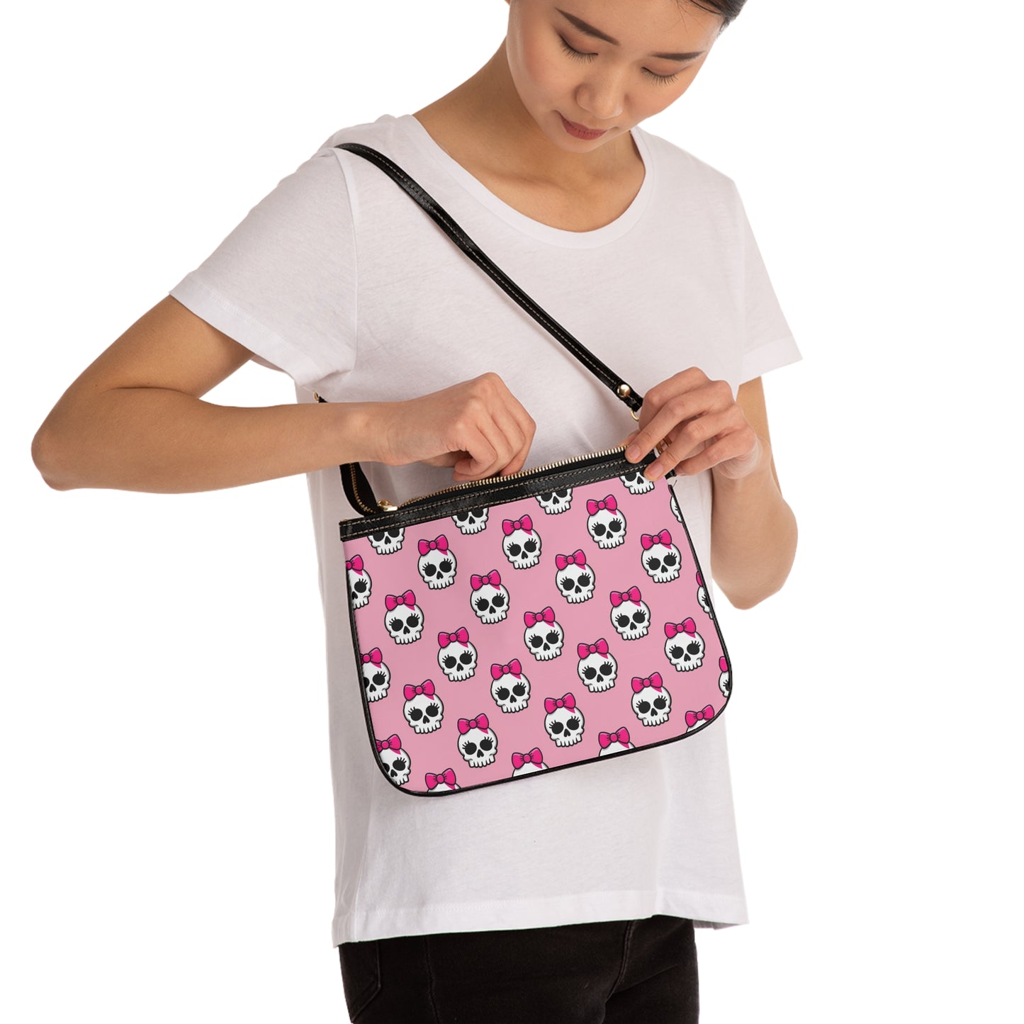 Chic Skull Print Small Shoulder Bag