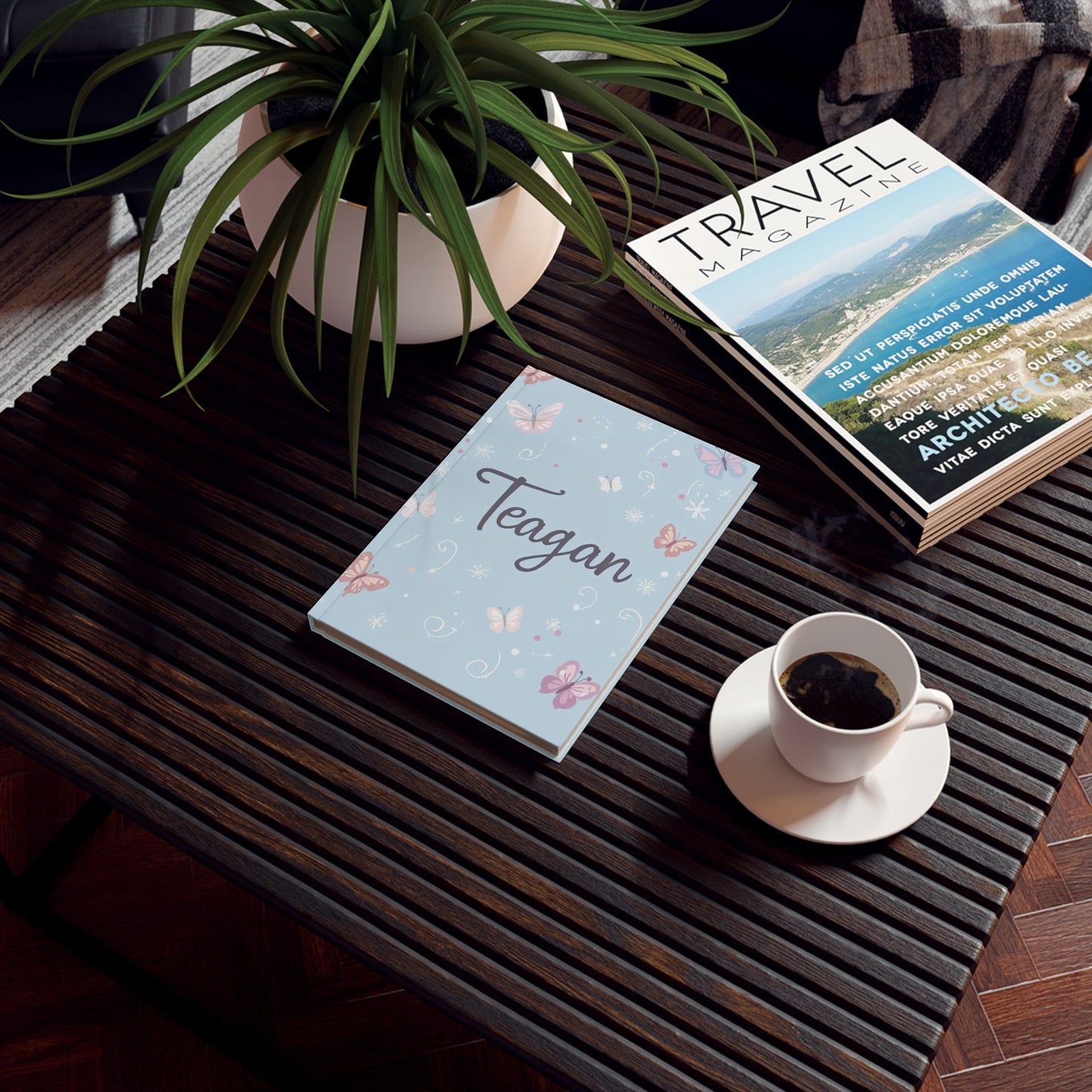 Personalized Butterfly Journal — "Teagan" Hardback Keepsake Notebook