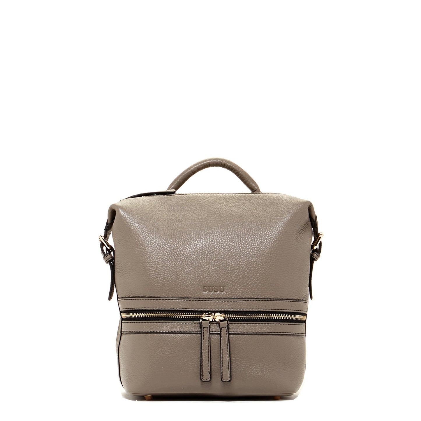 The Ashley Grey Leather Backpack