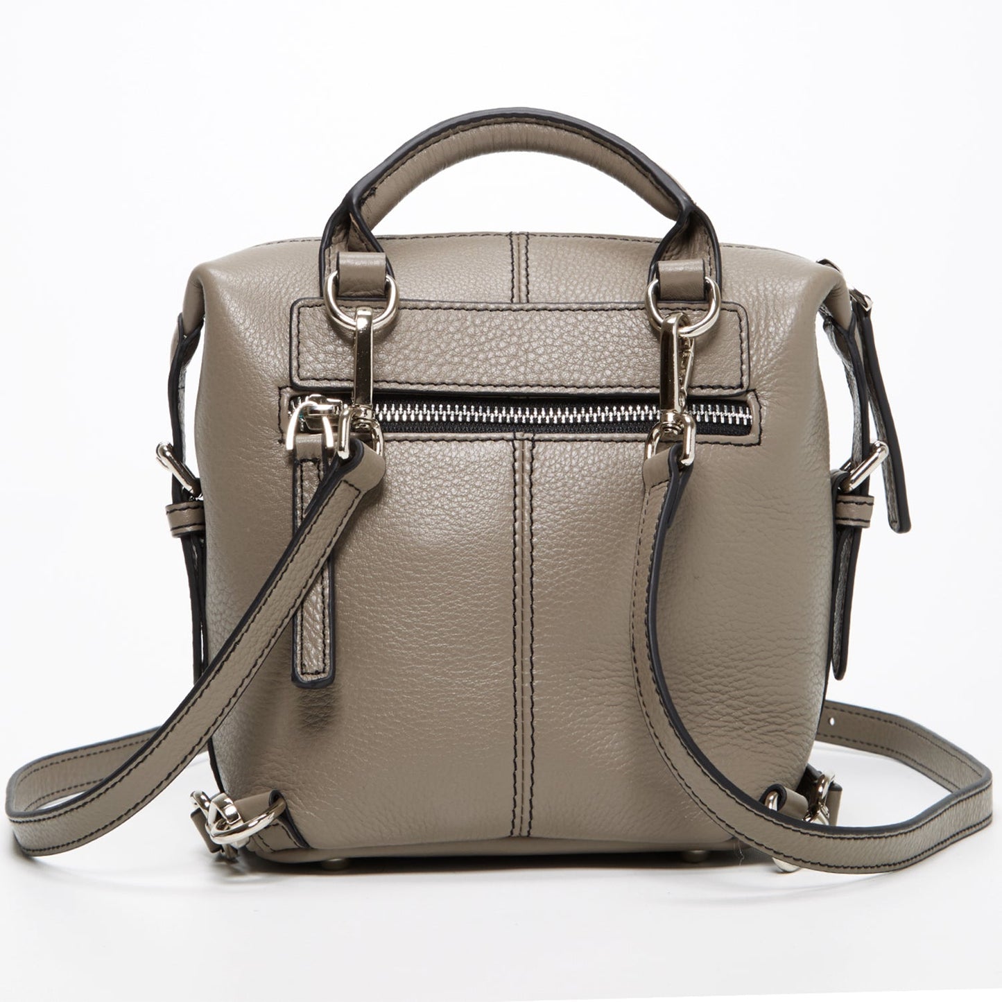 The Ashley Grey Leather Backpack