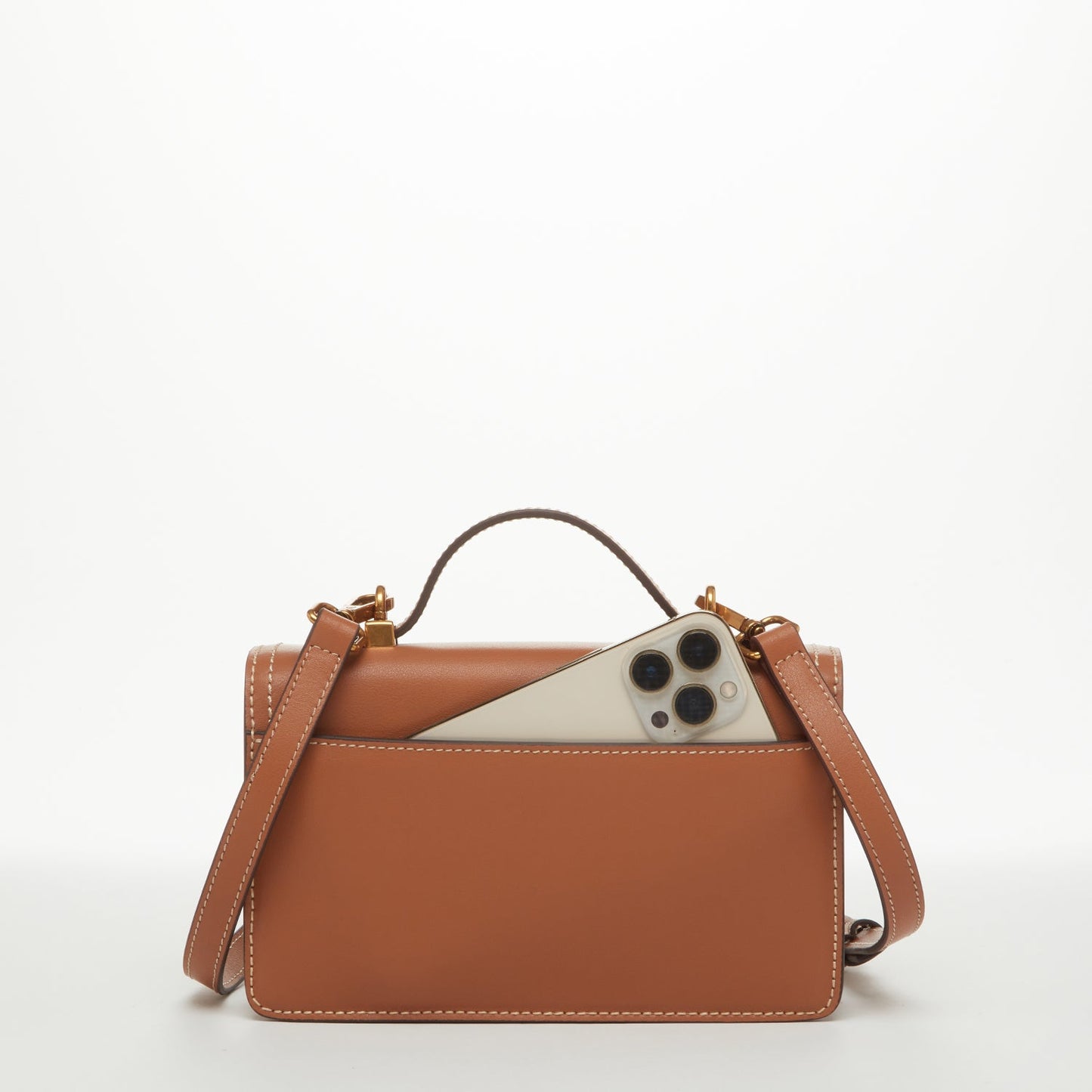 Little Brown Leather Crossbody Handbag