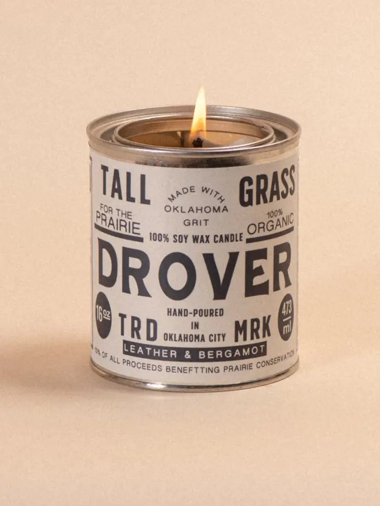 Drover: Leather + Bergamot Soy Wax Candle - 16 oz Candle
