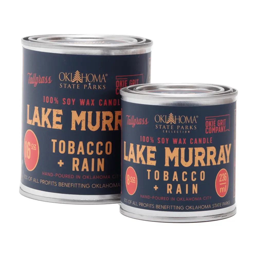 Lake Murray: Tobacco + Rain Soy Wax Candle - Candles