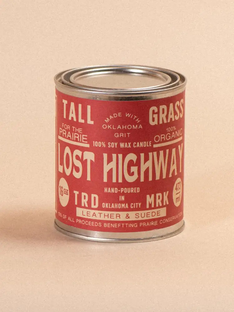 Lost Highway: Leather + Suede Soy Wax Candle - 16 oz - Candles