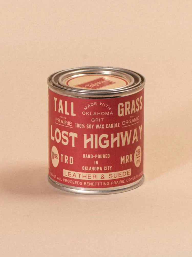 Lost Highway: Leather + Suede Soy Wax Candle - 8 oz - Candles