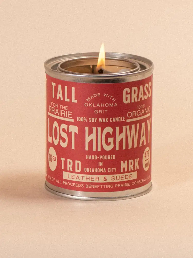 Lost Highway: Leather + Suede Soy Wax Candle - Candles