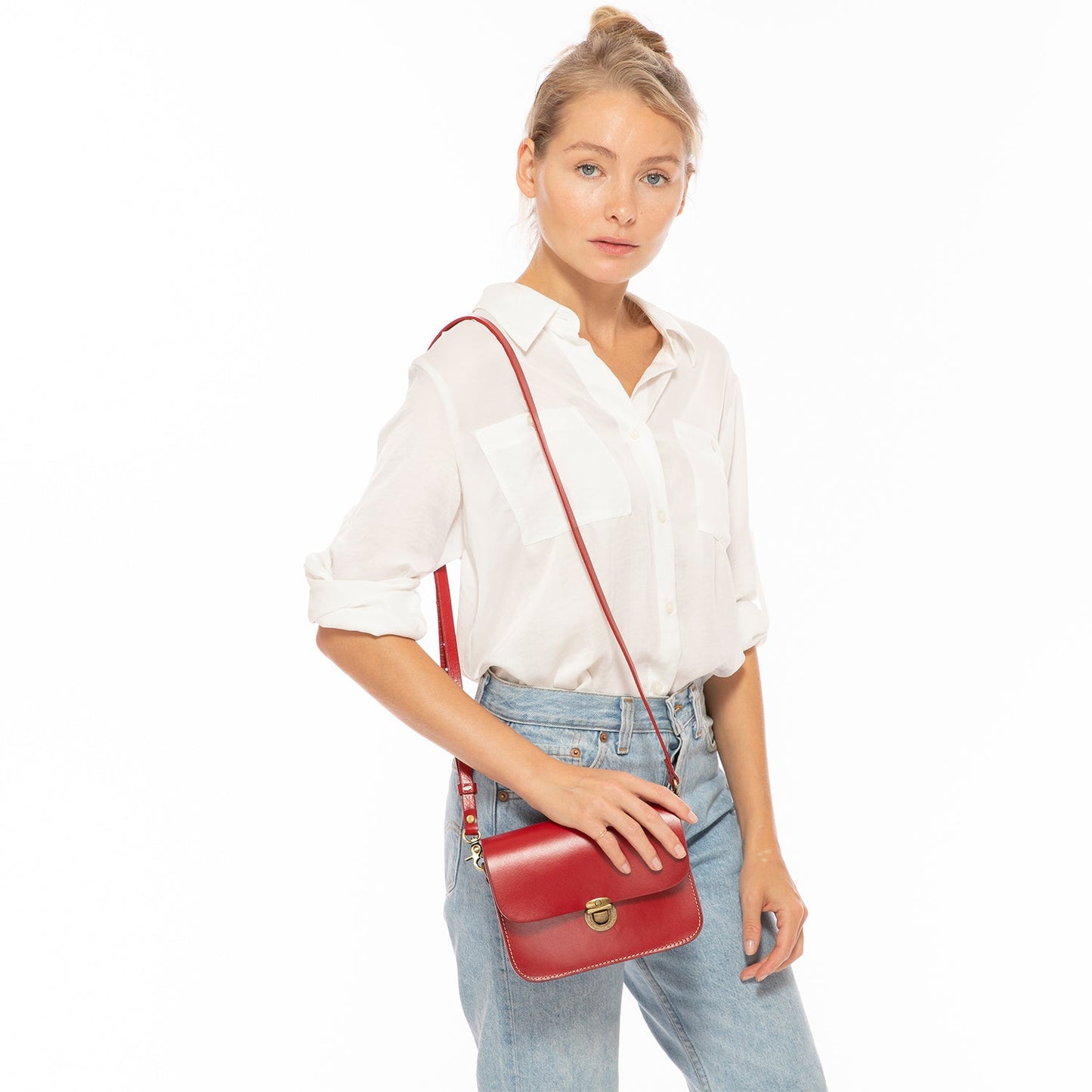 Nana Red Leather Crossbody Bag