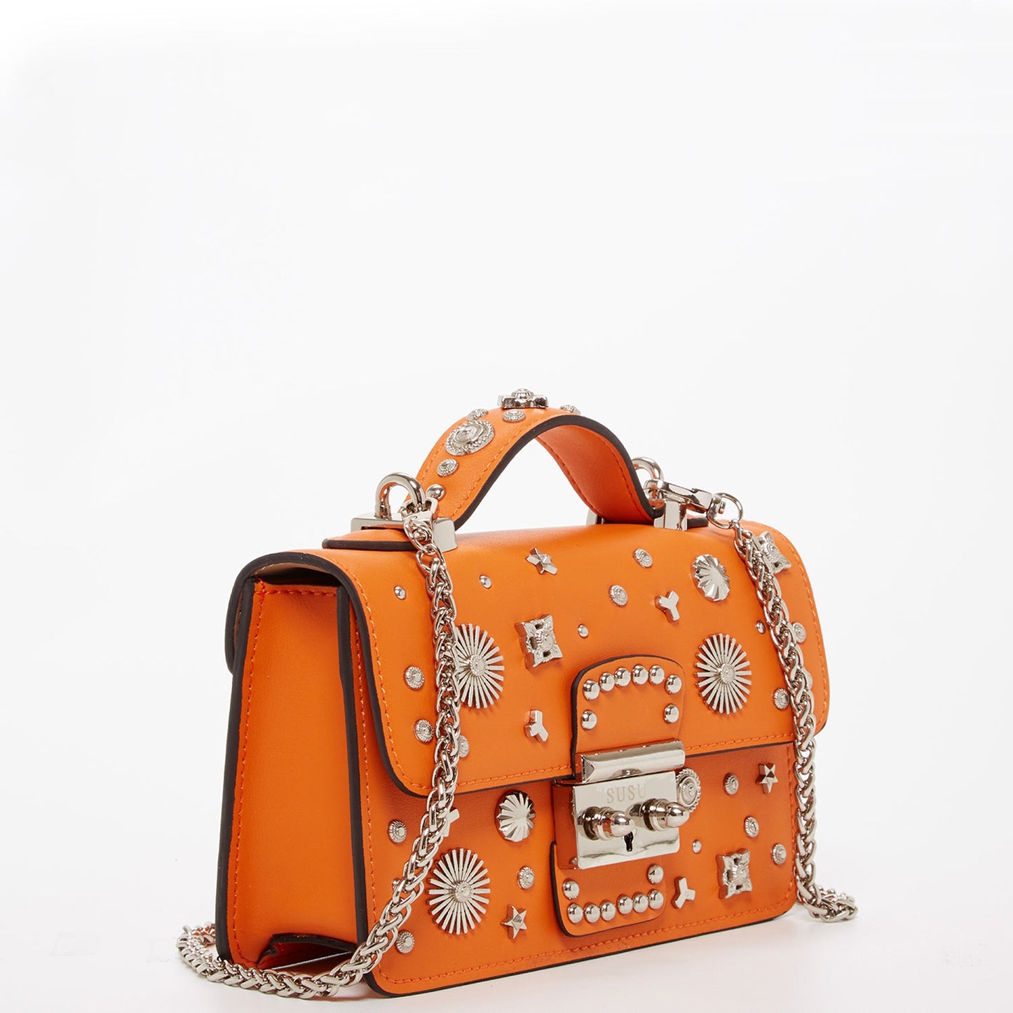 SUSU Studded Small Leather Crossbody Bag