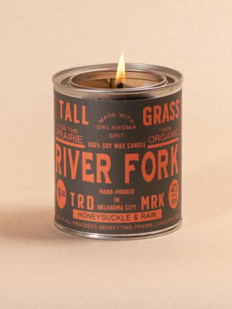 River Fork: Honeysuckle + Rain Soy Wax Candle - Candles