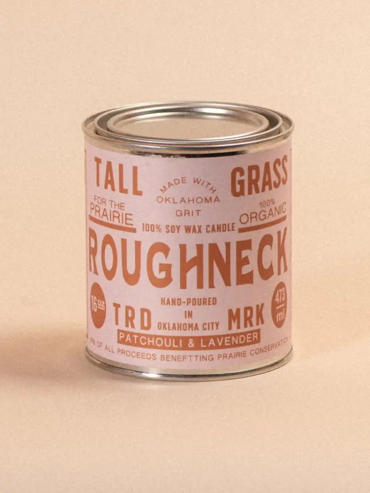 Roughneck: Patchouli + Lavender Soy Wax Candle - 16 oz - Candles