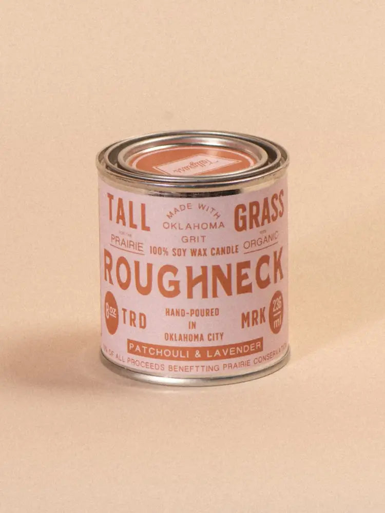 Roughneck: Patchouli + Lavender Soy Wax Candle - 8 oz - Candles