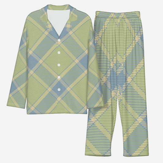 Azure Men's Long Sleeve Pajamas Set