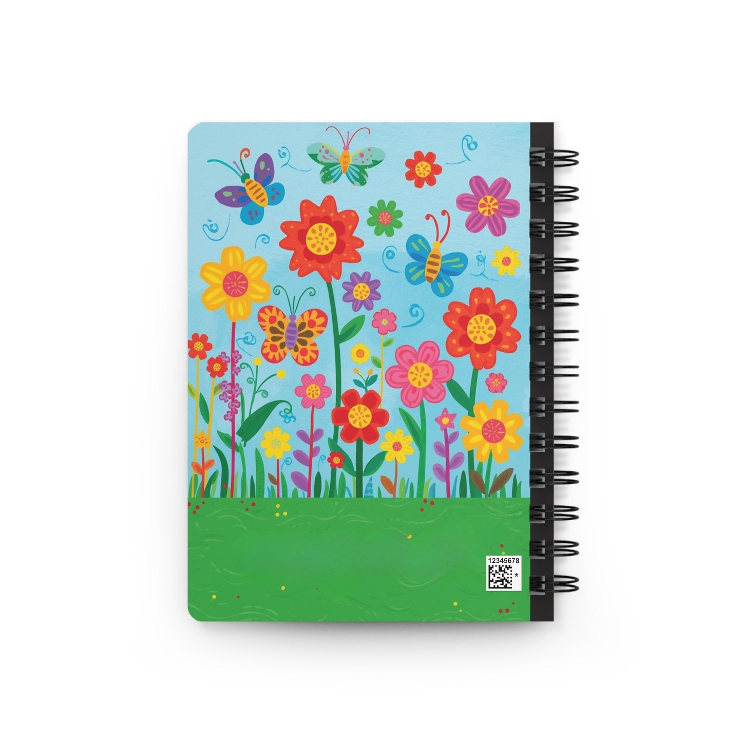 Personalized Floral Spiral Journal — Kids' Bright Garden Notebook