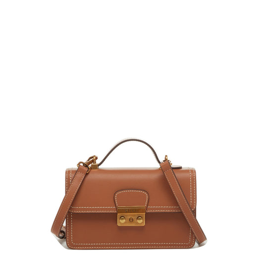 Little Brown Leather Crossbody Handbag