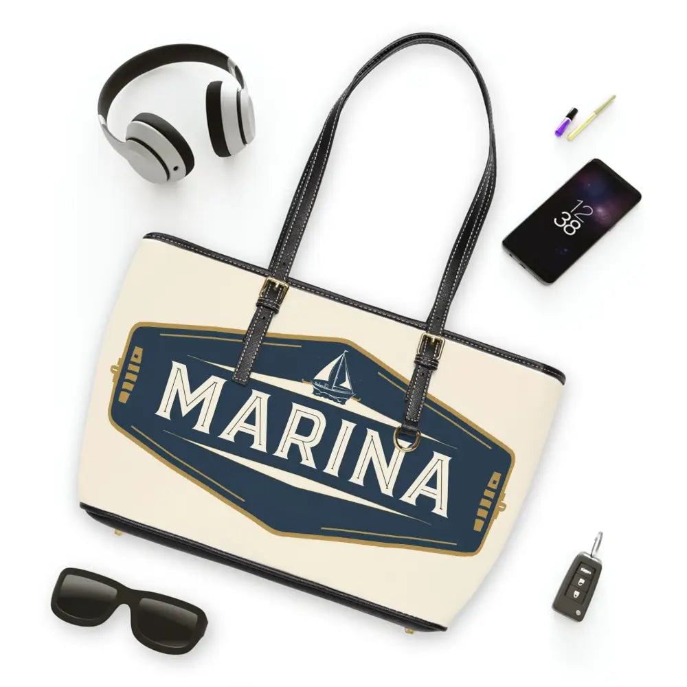 Chic PU Leather Shoulder Bag - Marina Style Tote for Everyday Travel Gifts and Special Occasions - 16’’ x 10’’ / Black