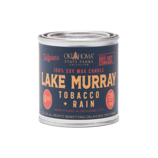 Lake Murray: Tobacco + Rain Soy Wax Candle - 8 oz - Candles