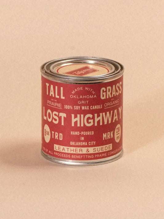 Lost Highway: Leather + Suede Soy Wax Candle - 8 oz - Candles
