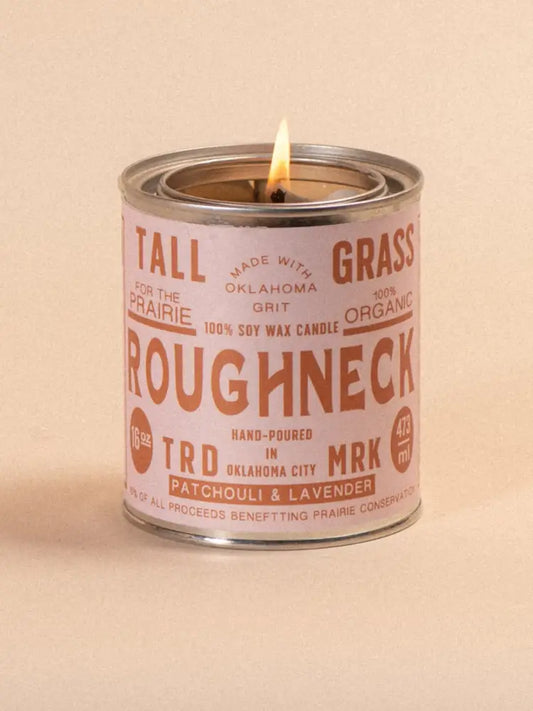 Roughneck: Patchouli + Lavender Soy Wax Candle - Candles
